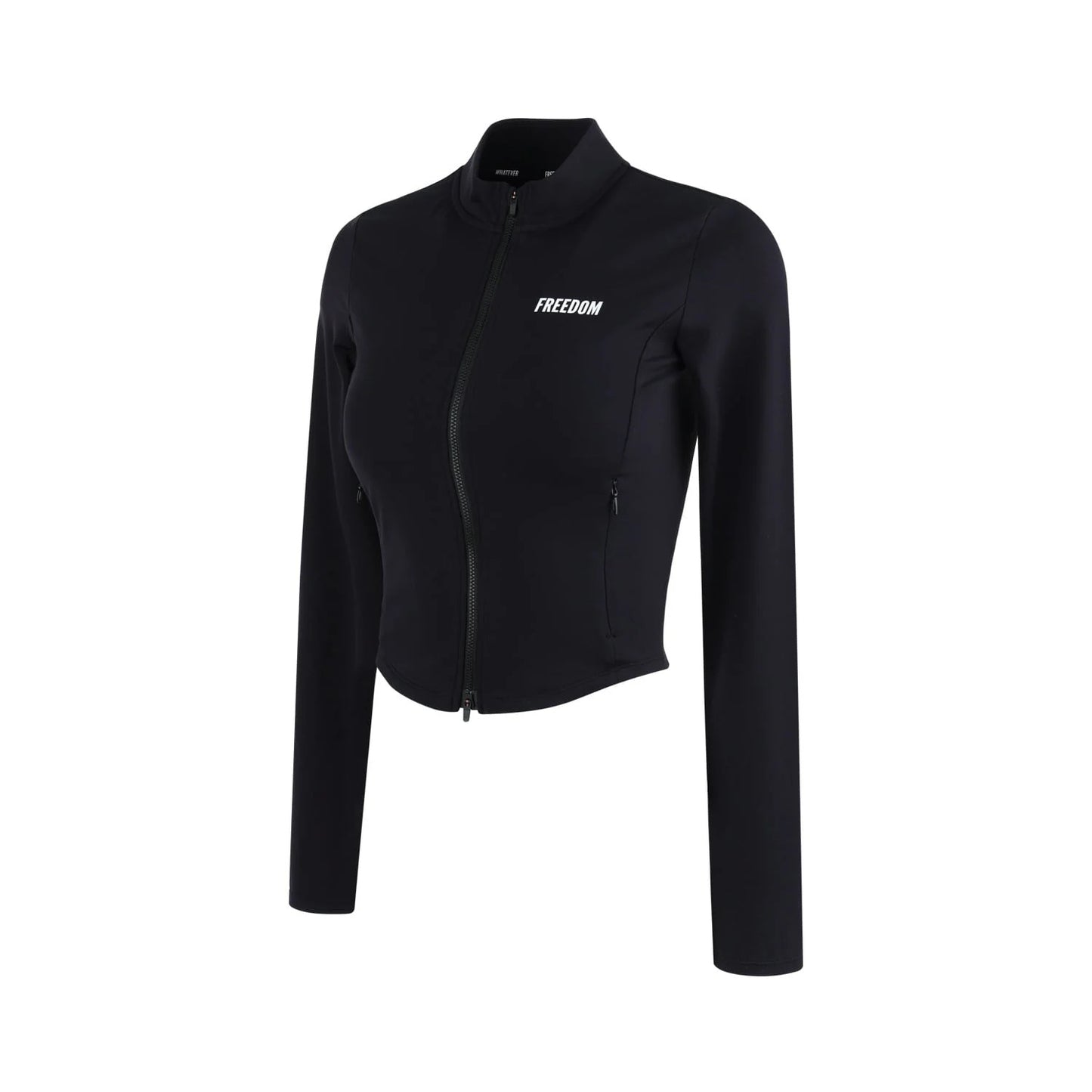 Womens Logo Slim Fit Zip Up Jacket (Black)