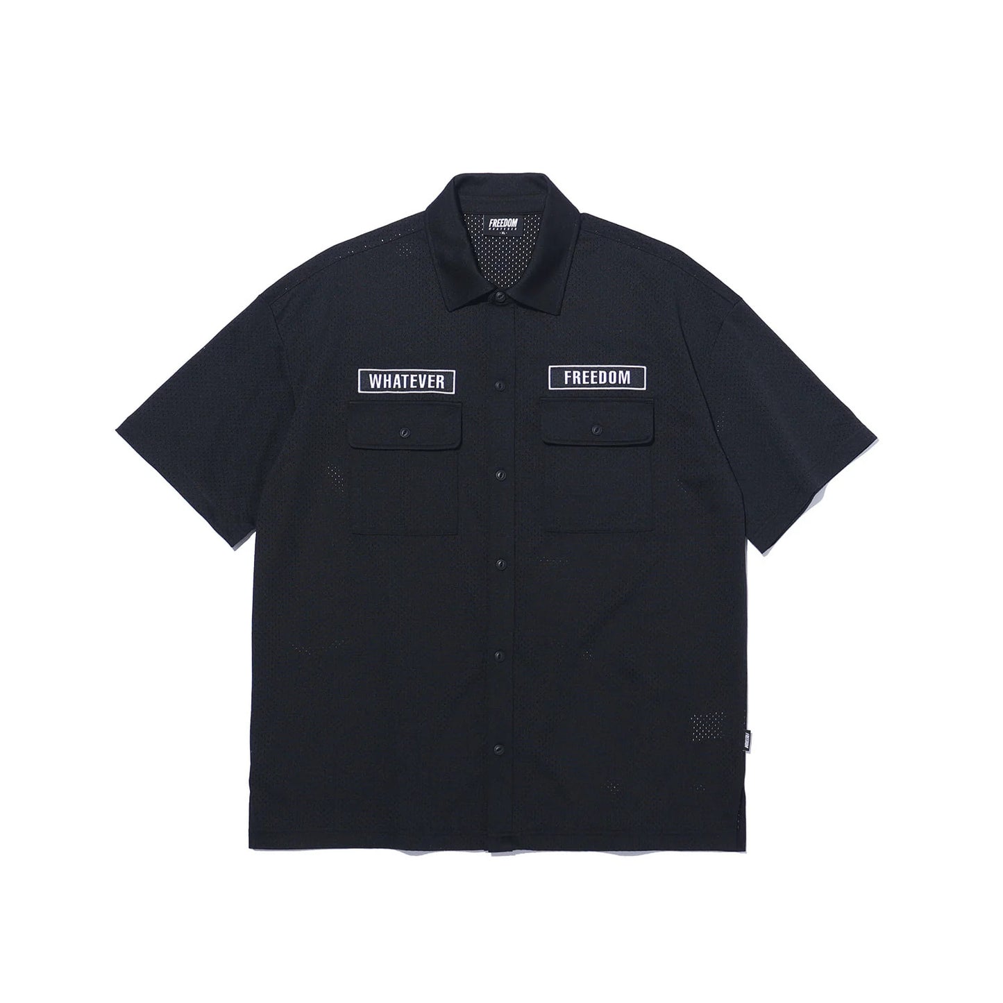 Wappen Mesh Short Sleeve Shirt (Black)