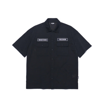 Wappen Mesh Short Sleeve Shirt (Black)