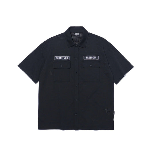 Wappen Mesh Short Sleeve Shirt (Black)