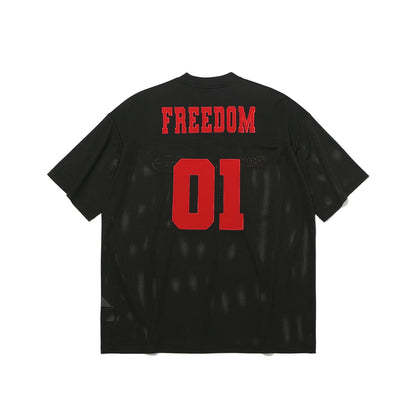 Freedom Mesh Rugby Jersey (Black/Red)