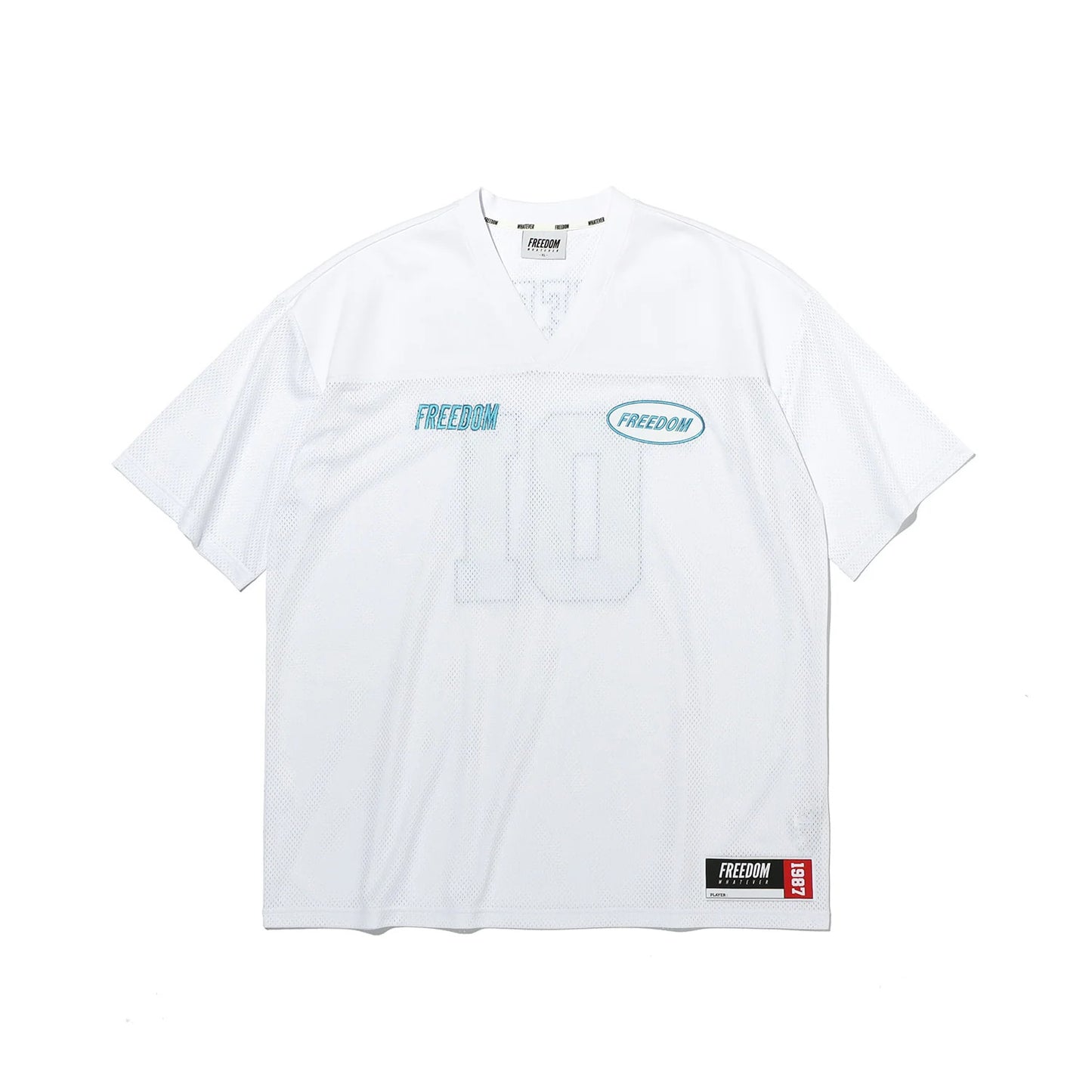 Freedom Mesh Rugby Jersey (White/Sky Blue)