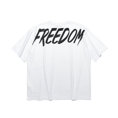 Mesh Oversized Back Print T-shirt (White)