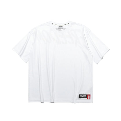 Mesh Oversized Back Print T-shirt (White)