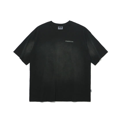 Small Logo Pigment Washed T-Shirt (Black)