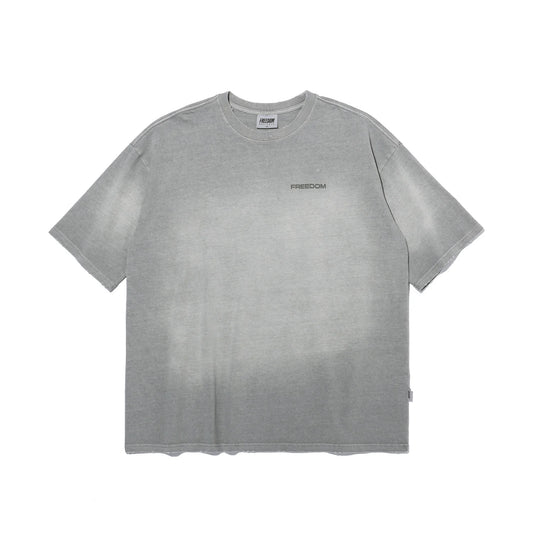 Small Logo Pigment Washed T-Shirt (Gray)