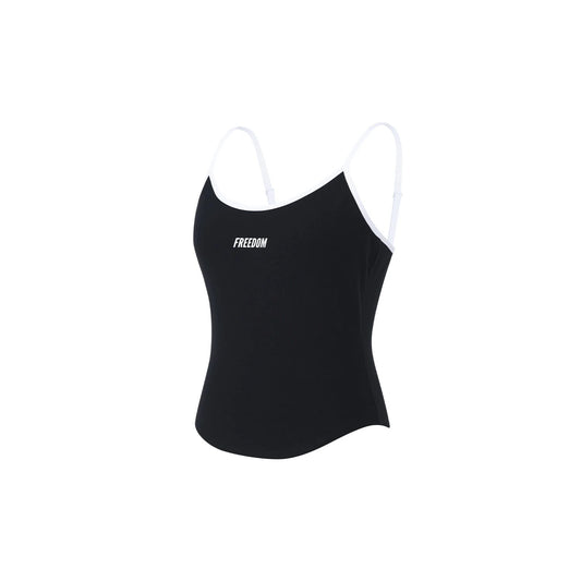 Womens Small Logo Two-in-One Color Block Tank Top (Black)