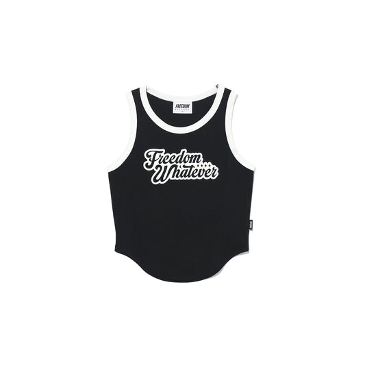 Women's Logo Ringer Sleeveless (Black)