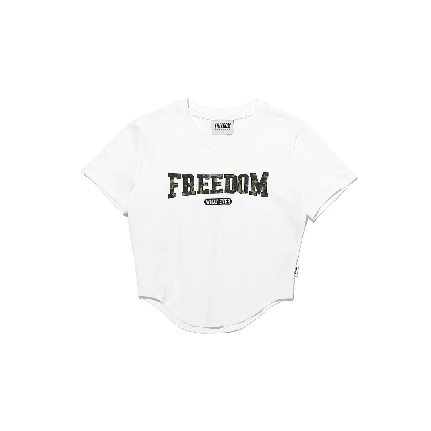 Freedom Camo Logo Crop T-shirt (White)