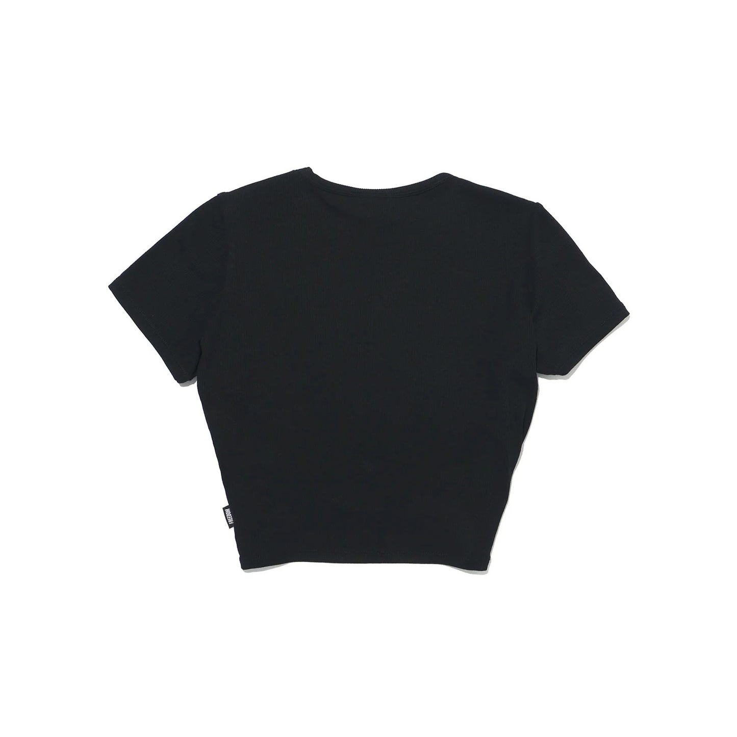 Ribbed Twist Crop Short Sleeve (Black)