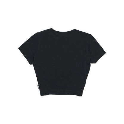 Ribbed Twist Crop Short Sleeve (Black)