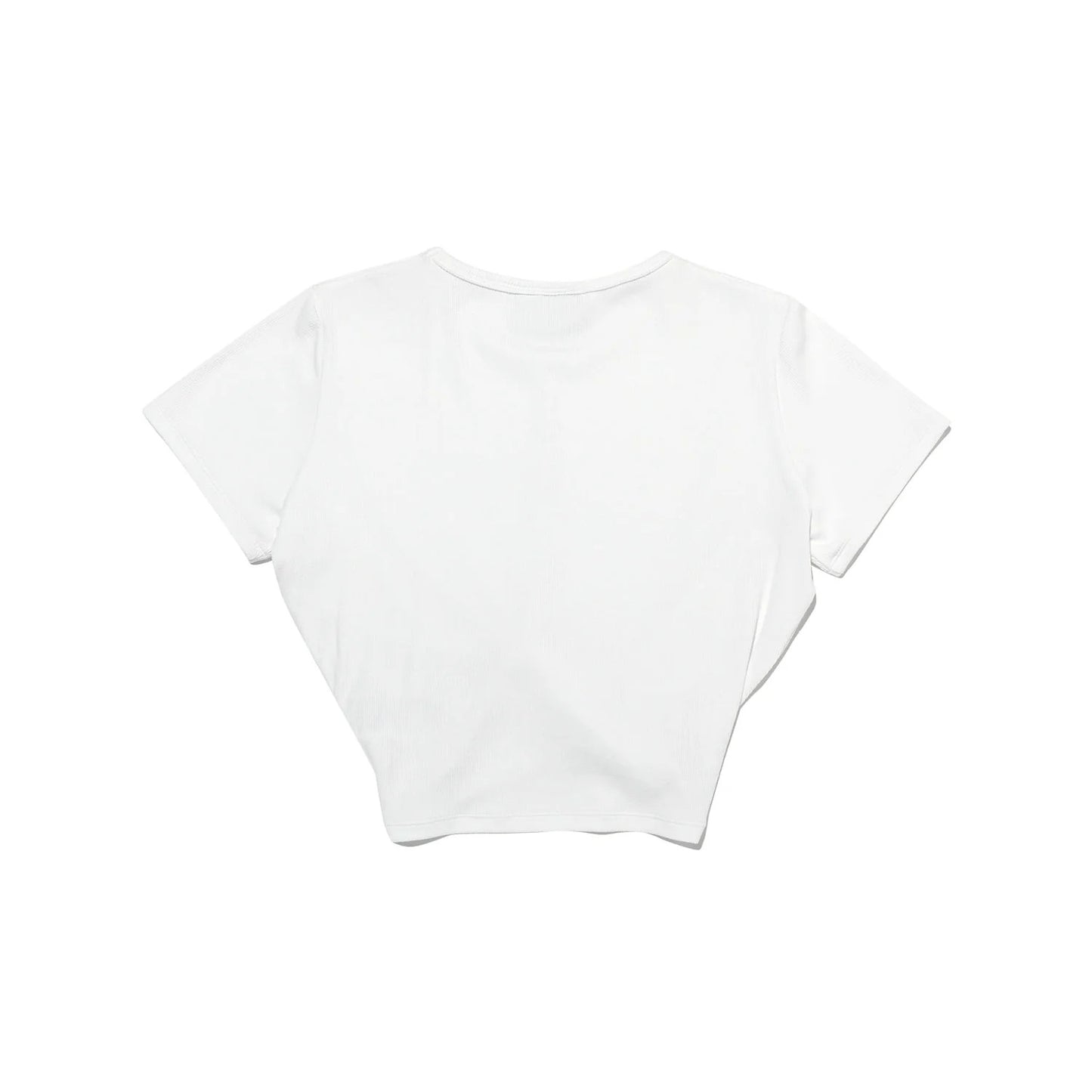 Ribbed Twist Crop Short Sleeve (White)