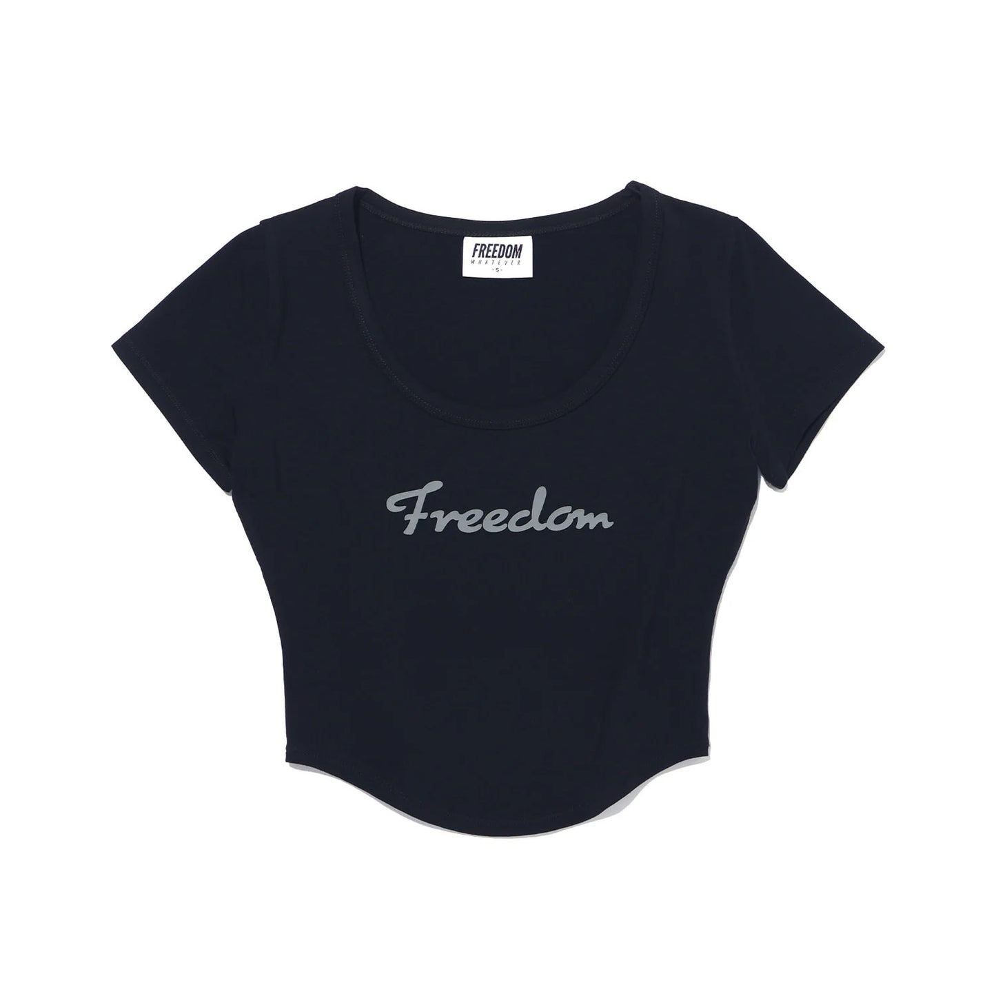 Modal U-neck Crop Short Sleeve (Black)