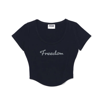 Modal U-neck Crop Short Sleeve (Black)