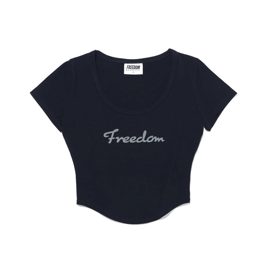Modal U-neck Crop Short Sleeve (Black)
