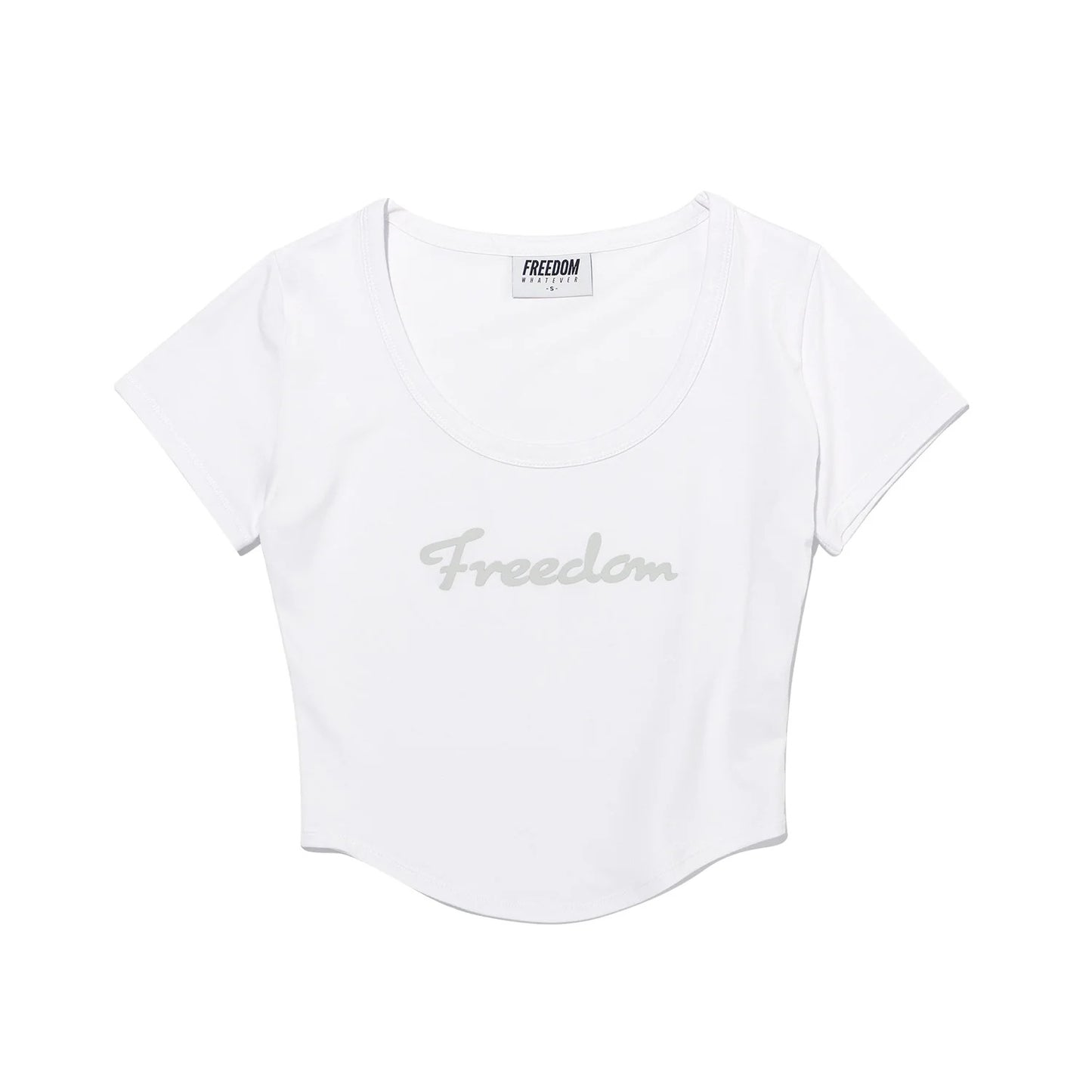 Modal U-neck Crop Short Sleeve (White)