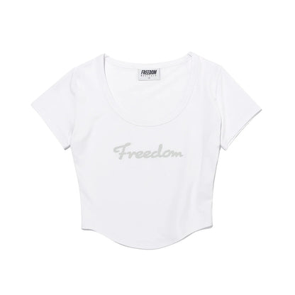 Modal U-neck Crop Short Sleeve (White)