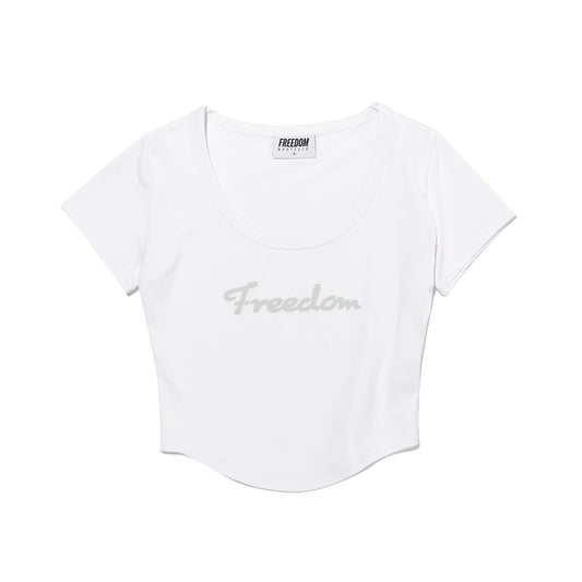 Modal U-neck Crop Short Sleeve (White)