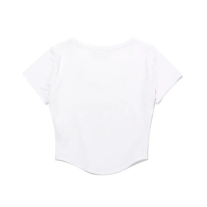 Modal U-neck Crop Short Sleeve (White)
