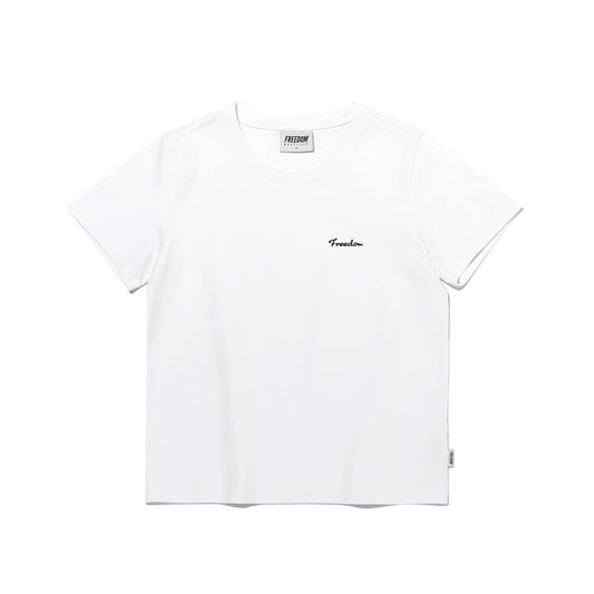 Women's Small Logo Standard Fit Short Sleeve (White)