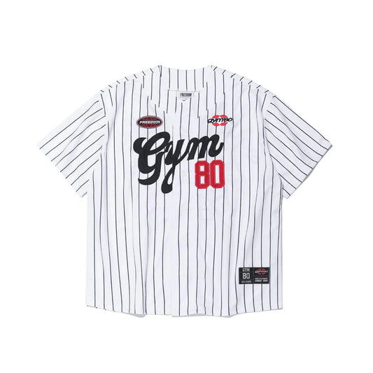 GYM80 Pinstripe Baseball Jersey (White)