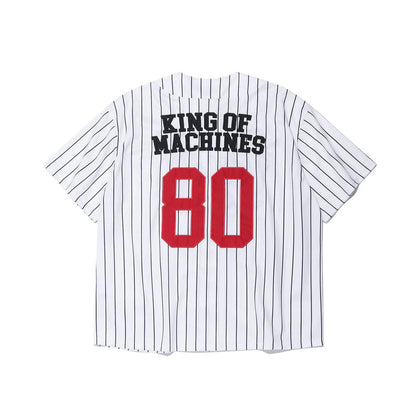 GYM80 Pinstripe Baseball Jersey (White)