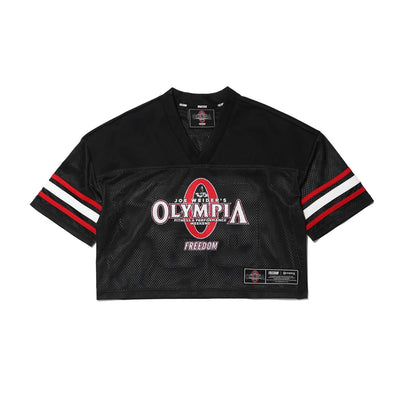 Women's OLYMPIA Crop Rugby Jersey (Black)