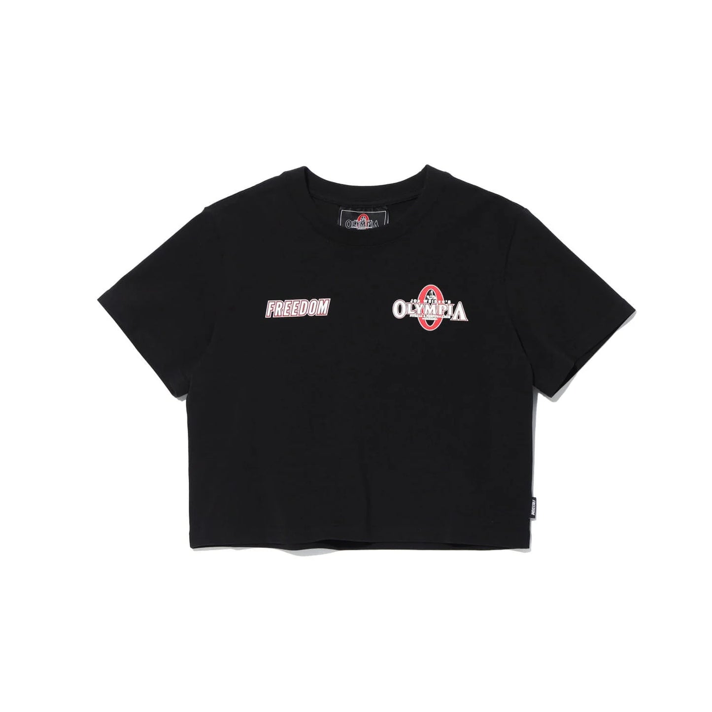 Womens Olympia Small Logo Crop T-Shirts (Black)