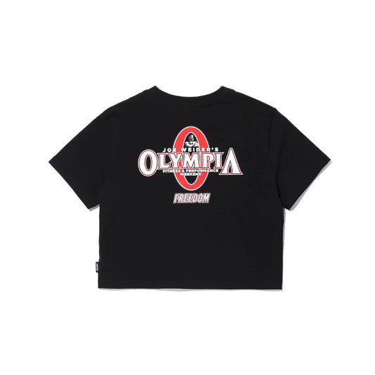 Women's OLYMPIA Small Logo Crop T-Shirt (Black)