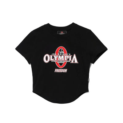 Women's OLYMPIA Big Logo Crop T-Shirt (Black)