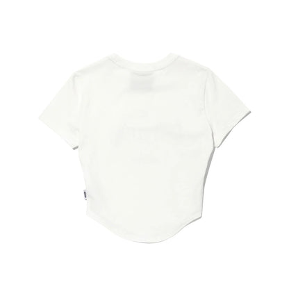 Womens Olympia Big Logo Crop T-Shirts (White)