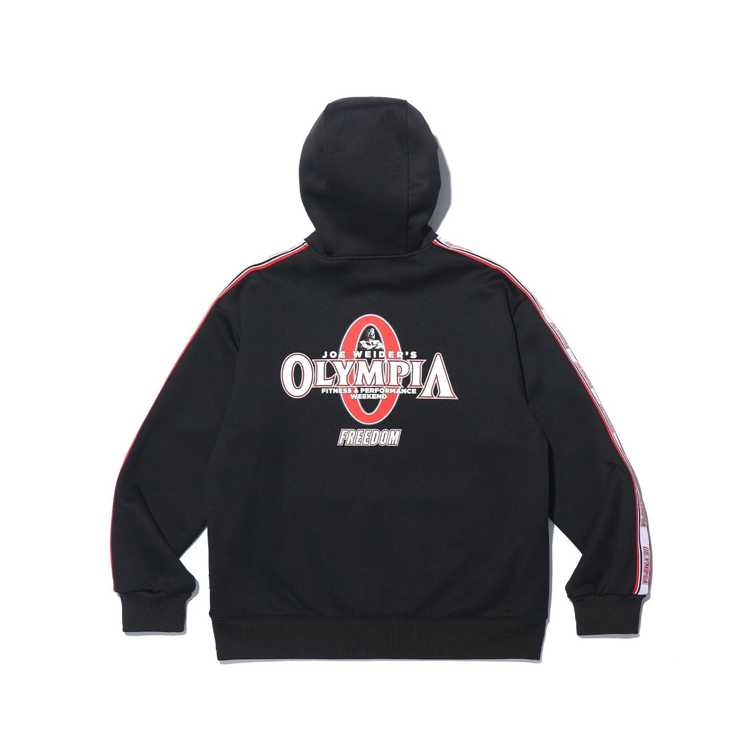 Olympia Lettering Mesh Embossed Hood Zip-up (Black)