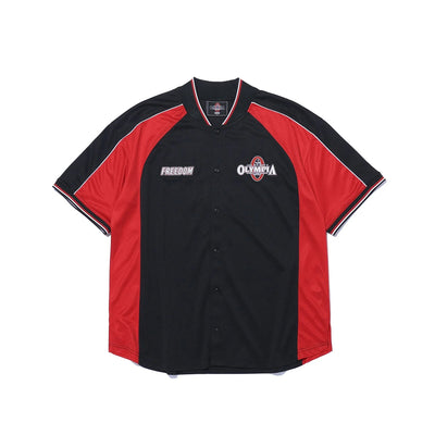 OLYMPIA Panel Baseball Jersey (Black)