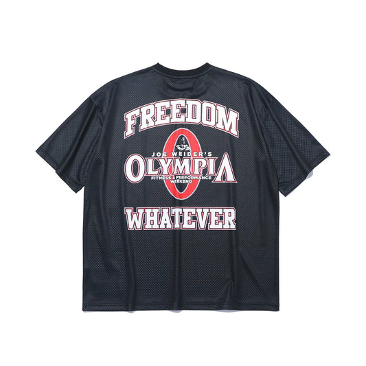 Olympia Small Logo All Mesh Short Sleeve T-Shirt (Black)
