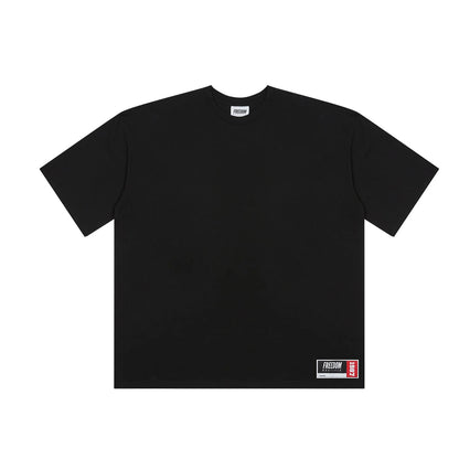 FREEDOM Overfit Back Printing T-shirts (Black/Red)