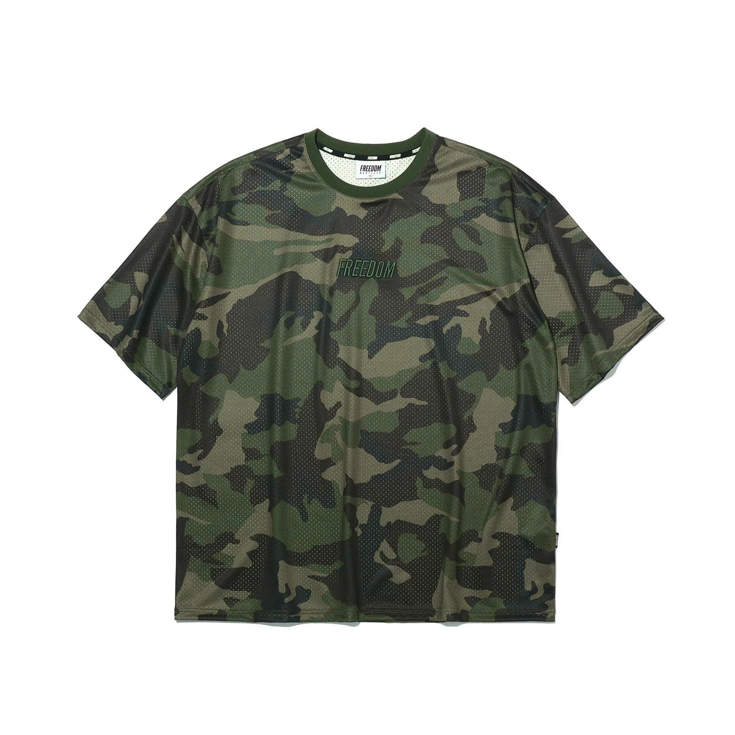 Freedom Logo Mesh Oversized T-shirt (Deep Camo)