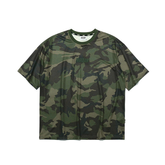 Freedom Logo Mesh Oversized T-shirt (Deep Camo)