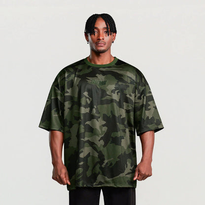 Freedom Logo Mesh Oversized T-shirt (Deep Camo)